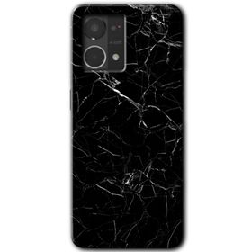 Oppo Reno 7 4G Siyah Mermer Baskılı Uyumlu Silikon Kılıf