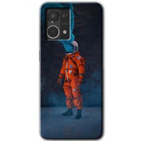 Oppo Reno 7 4G Smoke Astronot Baskılı Uyumlu Silikon Kılıf
