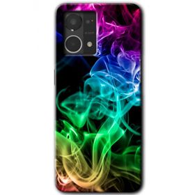 Oppo Reno 7 4G Smoke Colorful Baskılı Uyumlu Silikon Kılıf