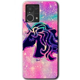 Oppo Reno 7 4G Unicorn Kristal Baskılı Uyumlu Silikon Kılıf
