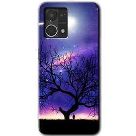 Oppo Reno 7 4G Uzay Silüet Baskılı Uyumlu Silikon Kılıf