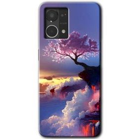 Oppo Reno 7 4G Wash Red Wall Baskılı Uyumlu Silikon Kılıf