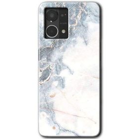 Oppo Reno 7 4G White Marble Baskılı Uyumlu Silikon Kılıf