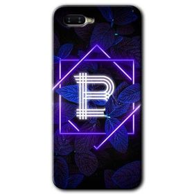 Oppo RX 17 Neo Dark Neon Yaprak B Harfi Baskılı Uyumlu Silikon Kılıf