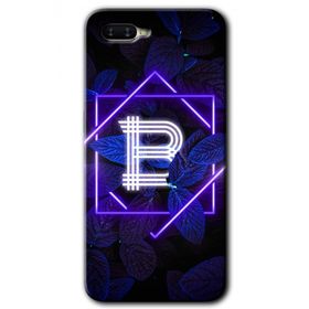 Oppo RX 17 Neo Dark Neon Yaprak B Harfi Baskılı Uyumlu Silikon Kılıf