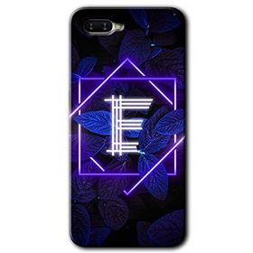 Oppo RX 17 Neo Dark Neon Yaprak E Harfi Baskılı Uyumlu Silikon Kılıf