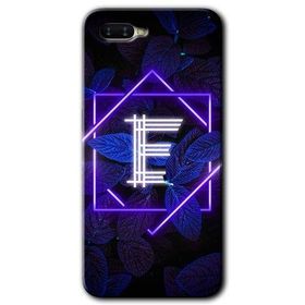 Oppo RX 17 Neo Dark Neon Yaprak E Harfi Baskılı Uyumlu Silikon Kılıf