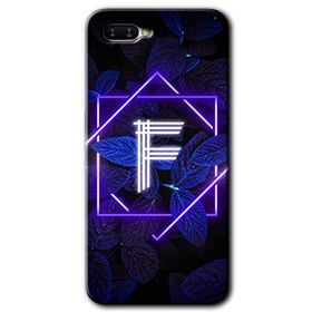 Oppo RX 17 Neo Dark Neon Yaprak F Harfi Baskılı Uyumlu Silikon Kılıf