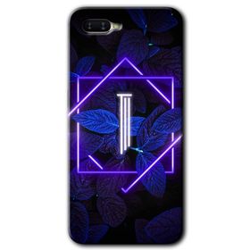 Oppo RX 17 Neo Dark Neon Yaprak I Harfi Baskılı Uyumlu Silikon Kılıf