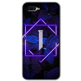 Oppo RX 17 Neo Dark Neon Yaprak I Harfi Baskılı Uyumlu Silikon Kılıf
