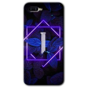 Oppo RX 17 Neo Dark Neon Yaprak I Harfi Baskılı Uyumlu Silikon Kılıf
