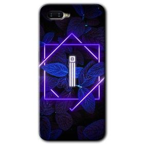 Oppo RX 17 Neo Dark Neon Yaprak I Harfi Baskılı Uyumlu Silikon Kılıf