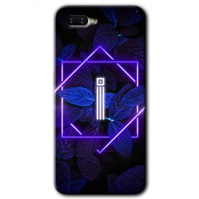 Oppo RX 17 Neo Dark Neon Yaprak I Harfi Baskılı Uyumlu Silikon Kılıf