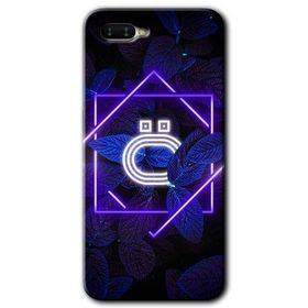 Oppo RX 17 Neo Dark Neon Yaprak Ö Harfi Baskılı Uyumlu Silikon Kılıf