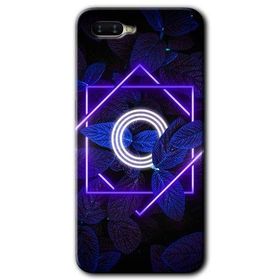 Oppo RX 17 Neo Dark Neon Yaprak Ö Harfi Baskılı Uyumlu Silikon Kılıf