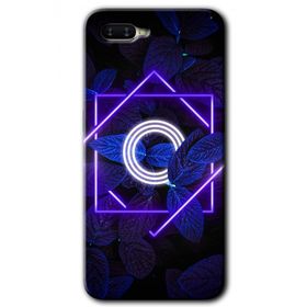 Oppo RX 17 Neo Dark Neon Yaprak Ö Harfi Baskılı Uyumlu Silikon Kılıf