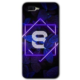 Oppo RX 17 Neo Dark Neon Yaprak S Harfi Baskılı Uyumlu Silikon Kılıf