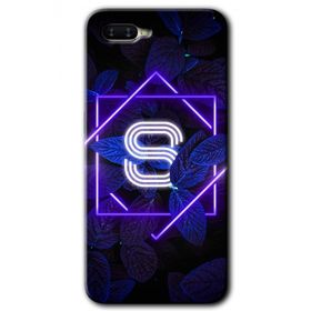 Oppo RX 17 Neo Dark Neon Yaprak S Harfi Baskılı Uyumlu Silikon Kılıf
