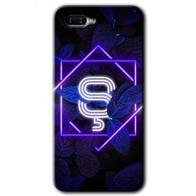 Oppo RX 17 Neo Dark Neon Yaprak S Harfi Baskılı Uyumlu Silikon Kılıf