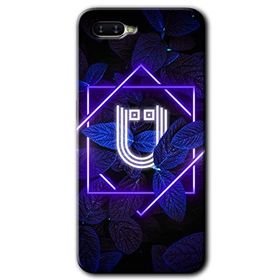 Oppo RX 17 Neo Dark Neon Yaprak Ü Harfi Baskılı Uyumlu Silikon Kılıf