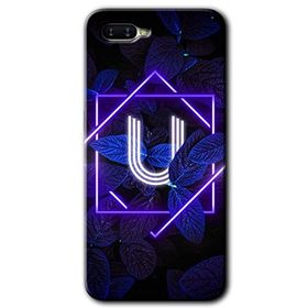 Oppo RX 17 Neo Dark Neon Yaprak Ü Harfi Baskılı Uyumlu Silikon Kılıf