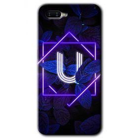 Oppo RX 17 Neo Dark Neon Yaprak Ü Harfi Baskılı Uyumlu Silikon Kılıf