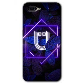 Oppo RX 17 Neo Dark Neon Yaprak Ü Harfi Baskılı Uyumlu Silikon Kılıf