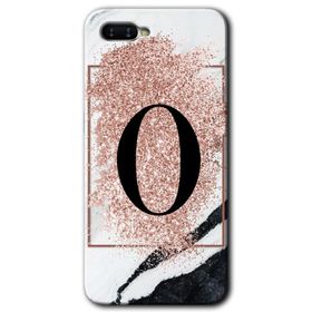 Oppo RX 17 Neo Pembe Mermer Desenli K Harfi Baskılı Uyumlu Silikon Kılıf