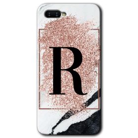 Oppo RX 17 Neo Pembe Mermer Desenli K Harfi Baskılı Uyumlu Silikon Kılıf