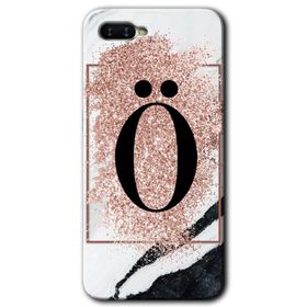 Oppo RX 17 Neo Pembe Mermer Desenli K Harfi Baskılı Uyumlu Silikon Kılıf