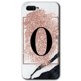 Oppo RX 17 Neo Pembe Mermer Desenli Ö Harfi Baskılı Uyumlu Silikon Kılıf