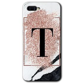Oppo RX 17 Neo Pembe Mermer Desenli T Harfi Baskılı Uyumlu Silikon Kılıf