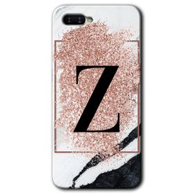 Oppo RX 17 Neo Pembe Mermer Desenli Z Harfi Baskılı Uyumlu Silikon Kılıf