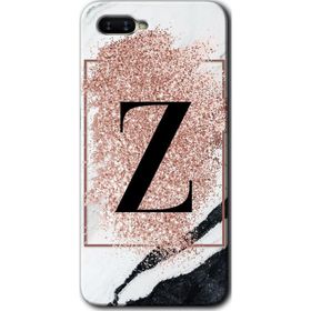 Oppo RX 17 Neo Pembe Mermer Desenli Z Harfi Baskılı Uyumlu Silikon Kılıf