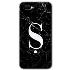 Oppo RX 17 Neo Siyah Mermer Desenli Ş Harfi Baskılı Uyumlu Silikon Kılıf
