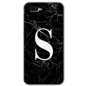Oppo RX 17 Neo Siyah Mermer Desenli Ş Harfi Baskılı Uyumlu Silikon Kılıf