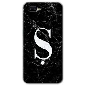Oppo RX 17 Neo Siyah Mermer Desenli Ş Harfi Baskılı Uyumlu Silikon Kılıf