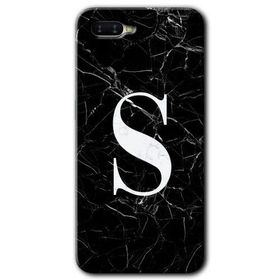 Oppo RX 17 Neo Siyah Mermer Desenli Ş Harfi Baskılı Uyumlu Silikon Kılıf