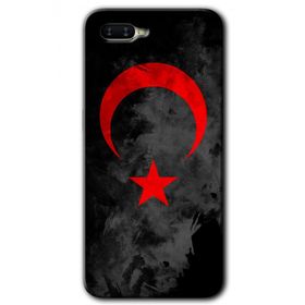 Oppo RX17 Neo Black Ayyıldız Baskılı Uyumlu Silikon Kılıf