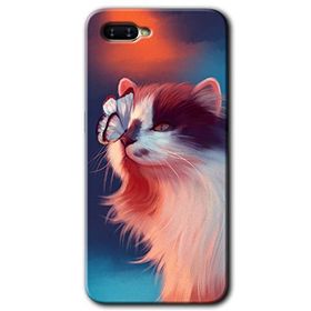 Oppo RX17 Neo Cat Butterfly Baskılı Uyumlu Silikon Kılıf