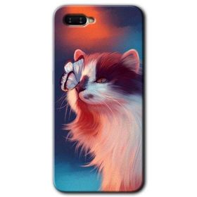 Oppo RX17 Neo Cat Butterfly Baskılı Uyumlu Silikon Kılıf