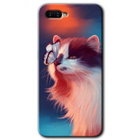 Oppo RX17 Neo Cat Butterfly Baskılı Uyumlu Silikon Kılıf