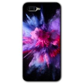 Oppo RX17 Neo Color Splash Purple Baskılı Uyumlu Silikon Kılıf