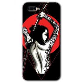 Oppo RX17 Neo Samurai Girl Baskılı Uyumlu Silikon Kılıf