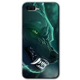 Oppo RX17 Neo Yeşil Kurt Baskılı Uyumlu Silikon Kılıf