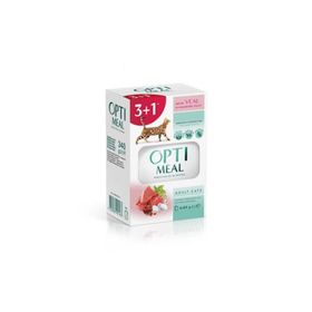 Optimeal 85 gr 3+1 Dana Etli Kızılcık Soslu Yaş Kedi Maması