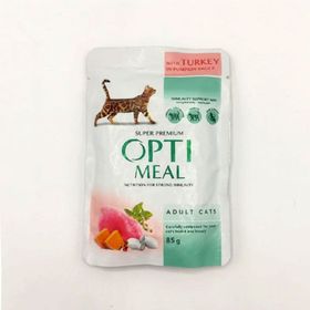 Optimeal 85 gr Hindili ve Balkabağı Soslu Yaş Kedi Maması