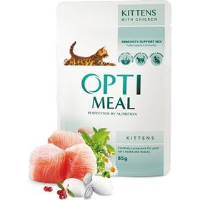 Optimeal 85 gr Kitten Tavuk Etli Yavru Kedi Konservesi