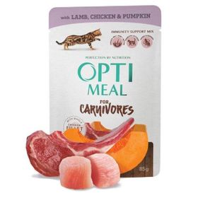 Optimeal 85 gr Tavuklu Kuzulu Balkabak Soslu Yaş Kedi Maması