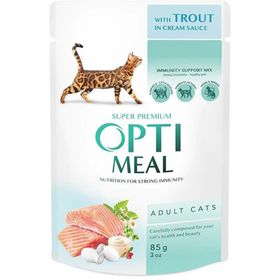 Optimeal Krema Soslu Alabalıklı 85 gr Konserve Yetişkin Kedi Maması